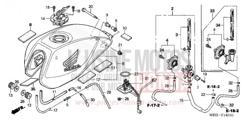 FUEL TANK (CB600F3/4/5/6) CB600F5 de 2005